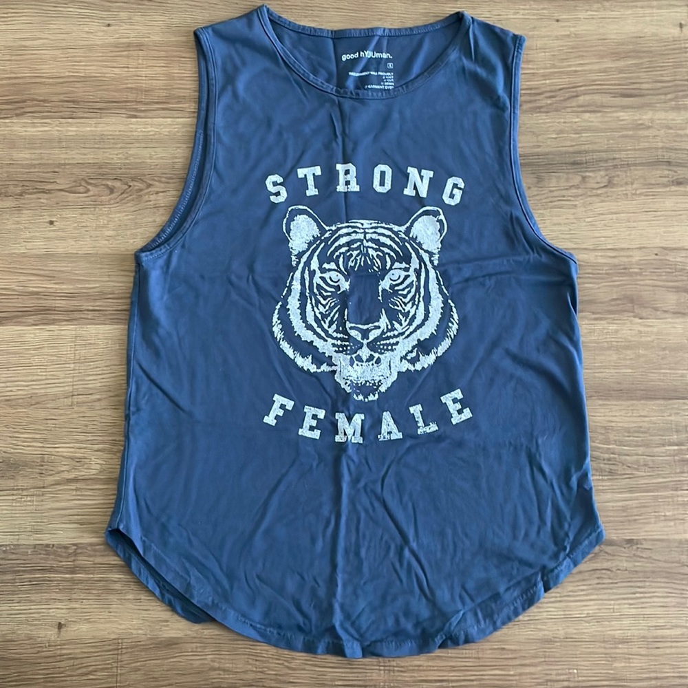 Blue Strong Female athletic top from good hYOUman